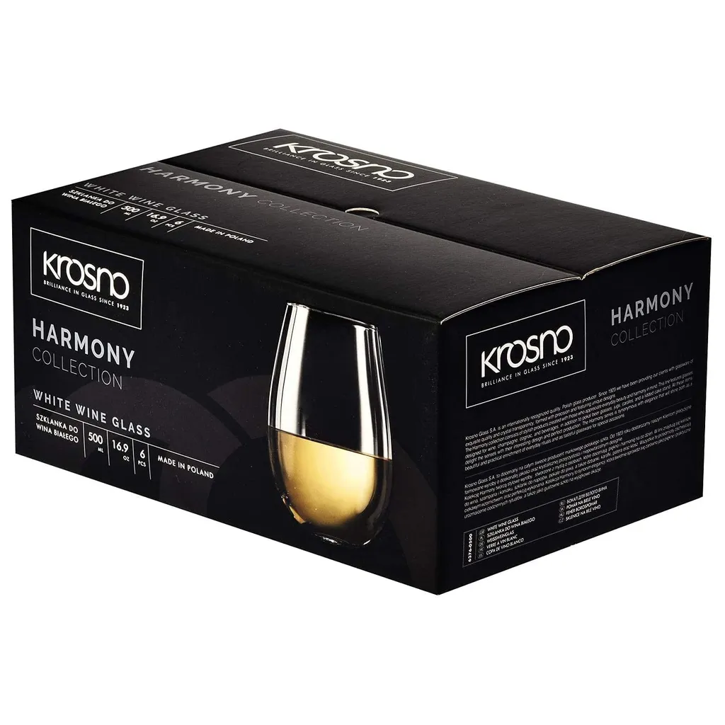 KROSNO Harmony Große Weißweingläser Ohne Stiel, 6er-Set, 500 Ml 10 KROSNO Harmony Große Weißweingläser Ohne Stiel, 6er-Set, 500 Ml – Bild 10