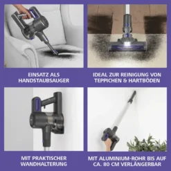 CLEANmaxx Akku-Zyklon-Staubsauger - 3-fach-Filter - Anthrazit/blau -Haushalts Verkauf f9498e4ded9ce72a3756f7a1b1448a54