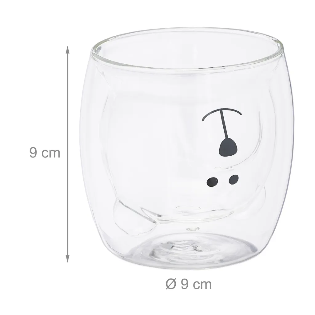 Relaxdays Doppelwandige Gläser "Eisbär" 3er Set 4 Relaxdays Doppelwandige Gläser "Eisbär" 3er Set – Bild 4