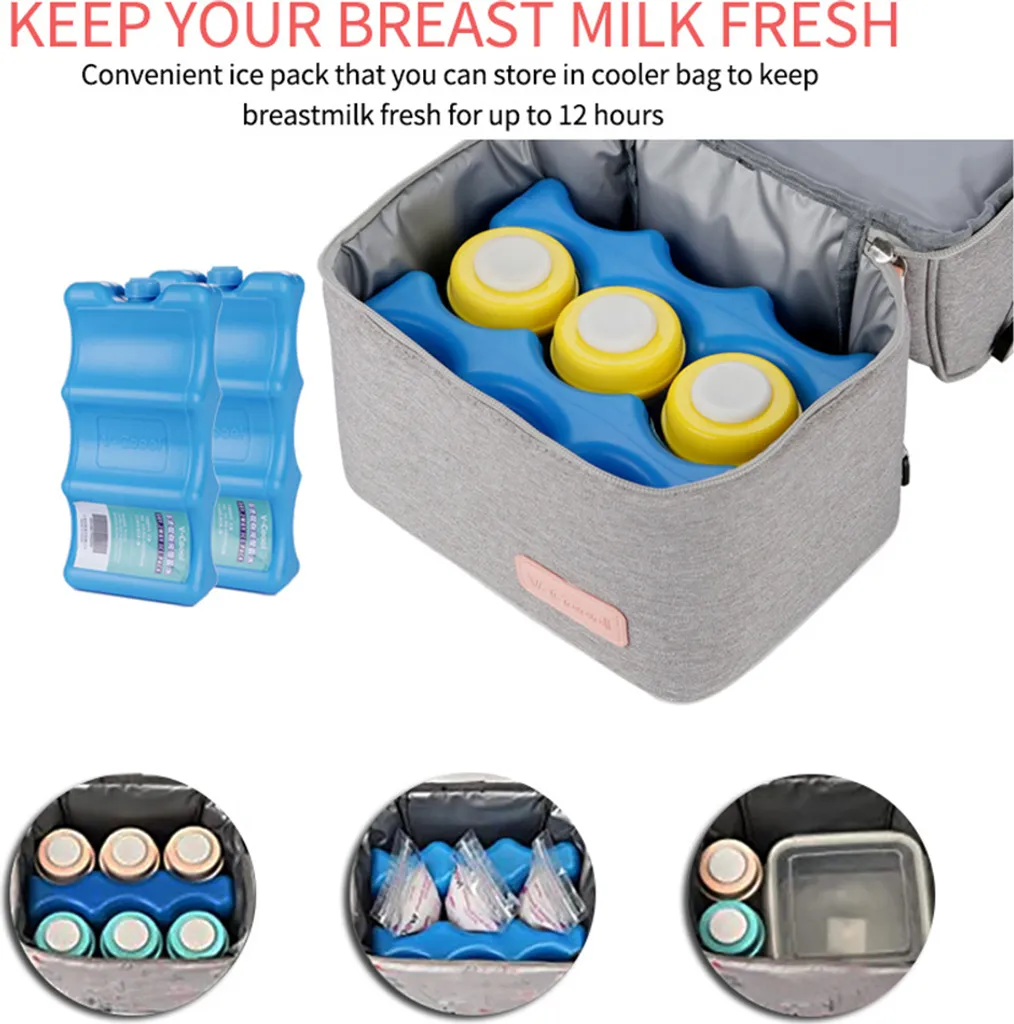 Kühltasche Für Muttermilch, Babyflasche, Wasserdicht, Für Gefrierschrank, Mama, Reiserucksack, Tragbar, Wärmeisoliert, Lunchbox Für Damen, Herren, Kinder, Große Kapazität, Handtasche,Grey 7 Kühltasche Für Muttermilch, Babyflasche, Wasserdicht, Für Gefrierschrank, Mama, Reiserucksack, Tragbar, Wärmeisoliert, Lunchbox Für Damen, Herren, Kinder, Große Kapazität, Handtasche,Grey – Bild 7